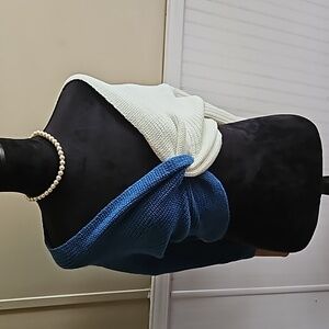 MULTI COLOR OFF THE SHOULDER SWEATER